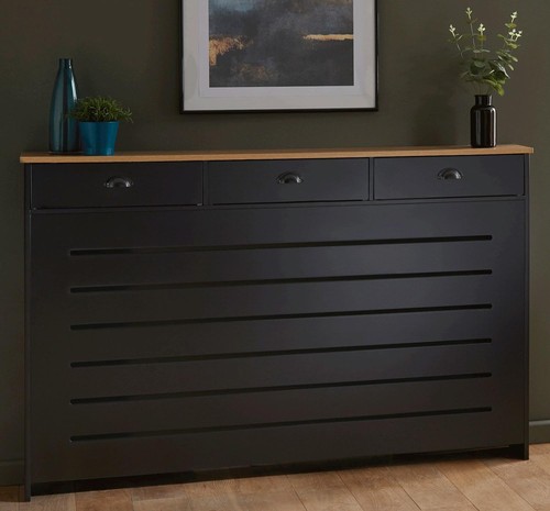 Black radiator cover cabinet - cover,
