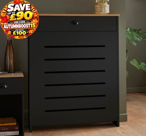 Black radiator cover cabinet - cover,