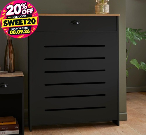 Black radiator cover cabinet - cover,