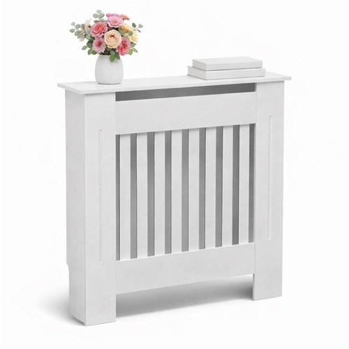 White wooden slatted - white, grill