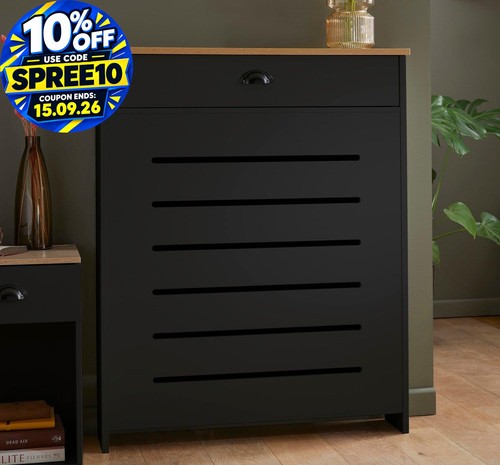 Black radiator cover cabinet - cover,