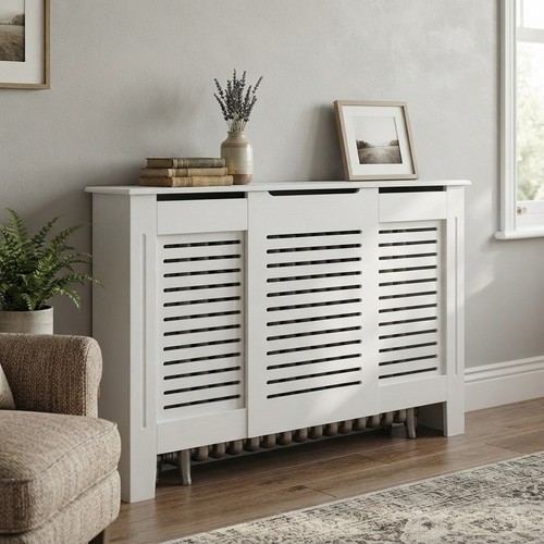 Modern white radiator cover - modern,